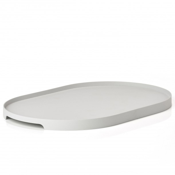Tray Single Oval Warm Grey Metal Large 35 x 23 cm Zone Denmark