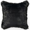 Velvet Cushion Black Woods and Fringes 50 x 50 cm Vanilla Fly