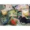 Velvet Cushion Lion Dogs 50 x 50 cm Vanilla Fly