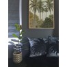 Velvet Cushion Blue Palm 50 x 50 cm Vanilla Fly