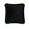 Coussin Velours Black Woods et Franges 50 x 50 cm Vanilla Fly