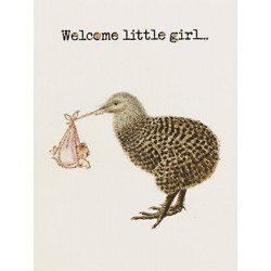 Greeting Card Welcome Little Girl 9 x 13 cm Vanilla Fly