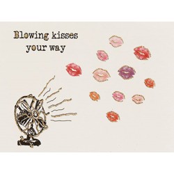 Greeting Card Blowing Kisses 9 x 13 cm Vanilla Fly