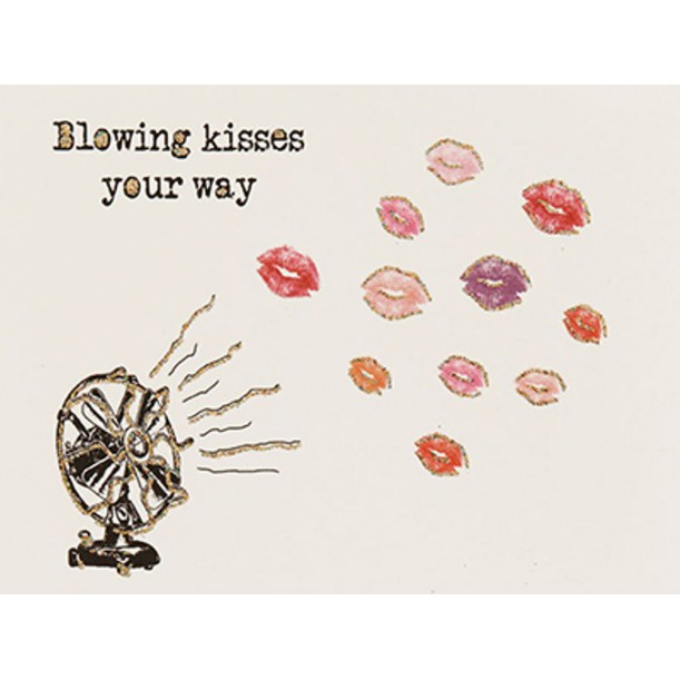 Greeting Card Blowing Kisses 9 x 13 cm Vanilla Fly