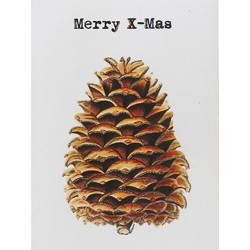 Greeting Card Merry X Mas Pine Cone 9 x 13 cm Vanilla Fly