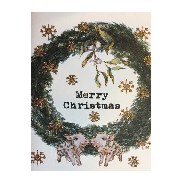 Greeting Card Merry Christmas Crown 9 x 13 cm Vanilla Fly