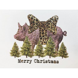 Greeting Card Merry Christmas Piglet 9 x 13 cm Vanilla Fly