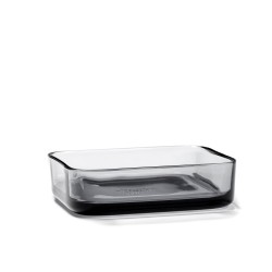 Square Bowl HEII Smoky Grey Glass 12 x 6 x H3 cm Serax