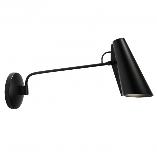 Birdy Long Wall Lamp All Black Metal Northern