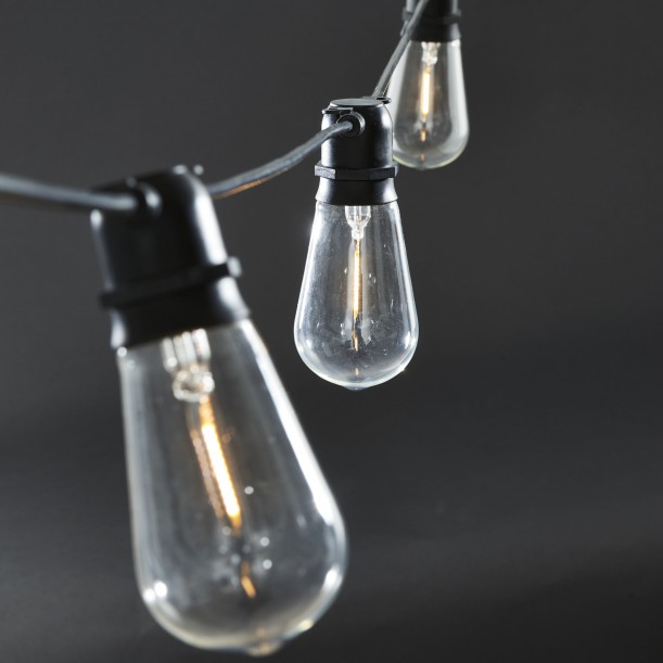 Light Chain Black 10 Long Led Bulbs House Doctor