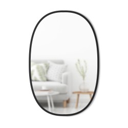 Miroir HUB Large Ovale Bord Caoutchouc Noir 61 X 91 cm Umbra