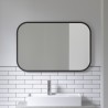 Mirror HUB Rectangular Black Rubber Frame Large 61 X 91 cm Umbra