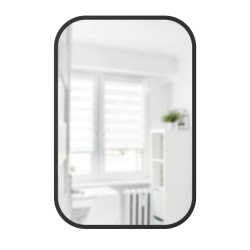 Miroir HUB Large Rectangulaire Bord Caoutchouc Noir 61 X 91 cm Umbra