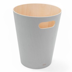 Waste Can Woodrow Black Wood Diam 23 X H 28 cm 7,5 L Umbra