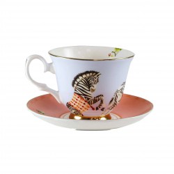 Teacup and Saucer Zebra Yvonne Ellen