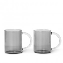 Set of 2 Still Mugs Clear Glass Diam 8 cm x H 10 cm Ferm Living