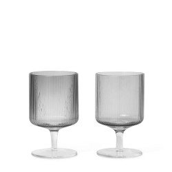 Verre Ripple à Pied Clear Diam 7 cm Lot de 2 Ferm Living