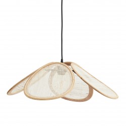 Lampe Suspension en Rotin et Lin Madam Stoltz