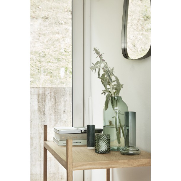 Grand Miroir Mural Floral 69x48 Cm - Forme Hexagonale - Déco Vintage