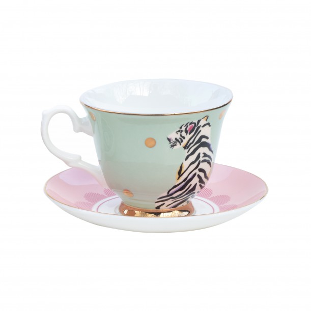 Teacup and Saucer Tiger Yvonne Ellen