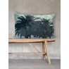 Coussin Velours Blue Palm 50 x 70 cm