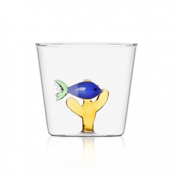 Verre Tumbler Poisson Bleu