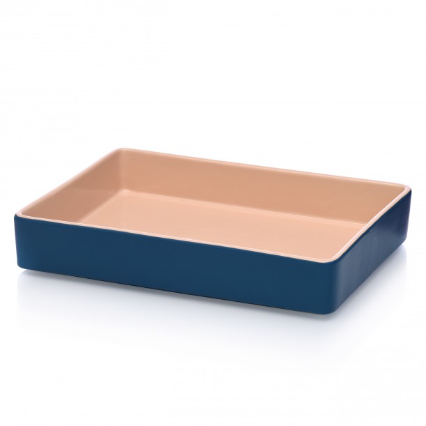 Stoneware dishes 32x24x6 cm Pink and Blue Ichendorf