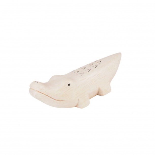 Wooden Crocodile Figurine