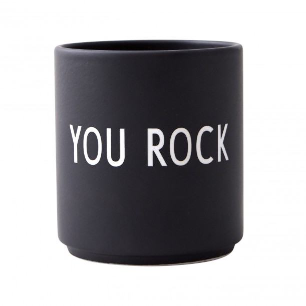 Porcelain Black Mug You Rock