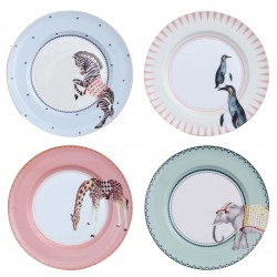 Set 4 Plates Animals 27cm Yvonne Ellen