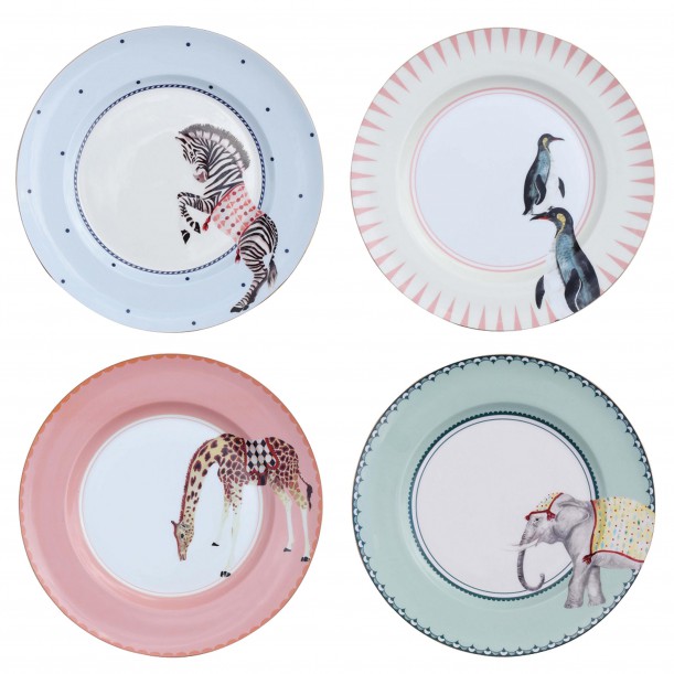 Set 4 Assiettes Animaux 27cm Yvonne Ellen