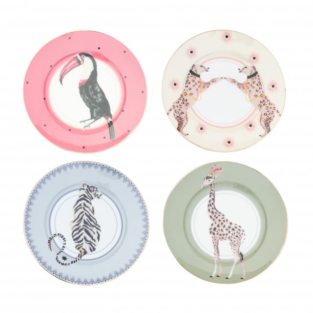 Set 4 Plates Safari 16cm