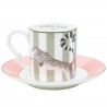 Set of 2 Coffee Cups and Saucer Cheetah