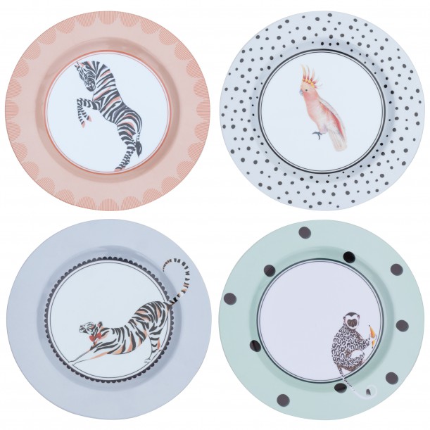 Set de 4 Assiettes en melamine 26 cm