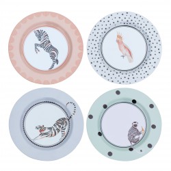 Set de 4 Assiettes en melamine 21 cm