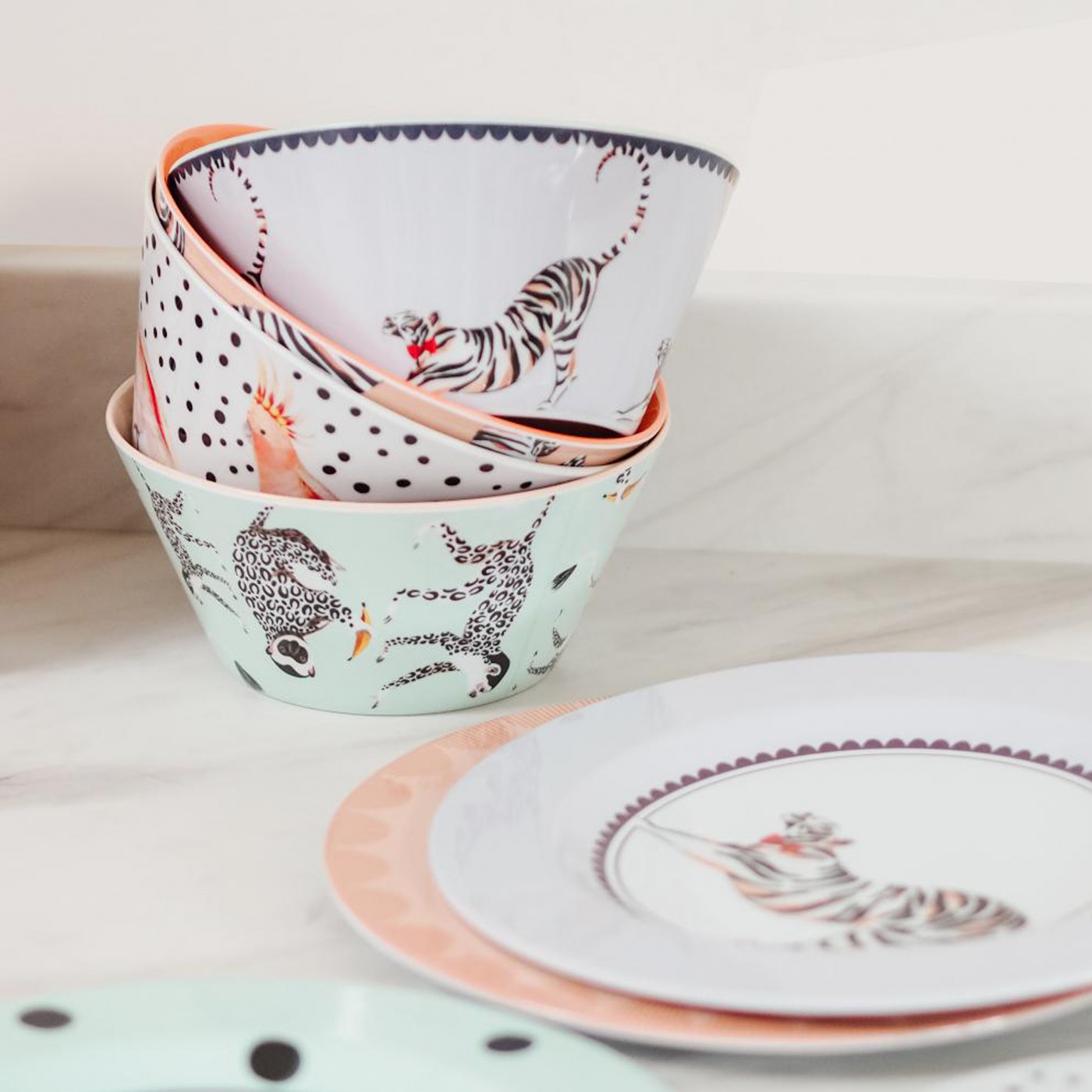 Set de 4 assiettes en porcelaine 21cm