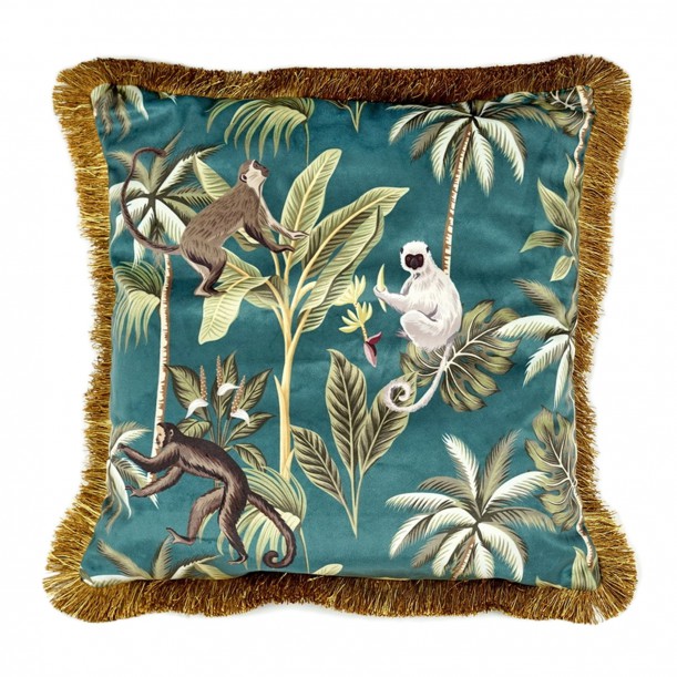 Cushion with fringes Monkey 45 x 45 cm