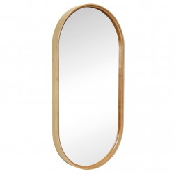 Wall Mirror Oval Bamboo Frame 95 x 48 cm