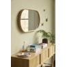 Miroir Mural Ovale Cadre en Bambou 95 x 48 cm