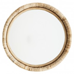 Round Miror with Bamboo Frame 27 x 8 cm