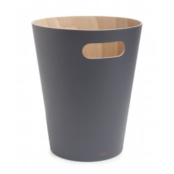 Waste Can Woodrow Black Wood Diam 23 X H 28 cm 7,5 L Umbra