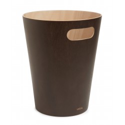 Waste Can Woodrow Black Wood Diam 23 X H 28 cm 7,5 L Umbra