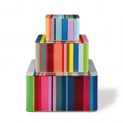 Lot de 3 Boîtes en Metal Stripes