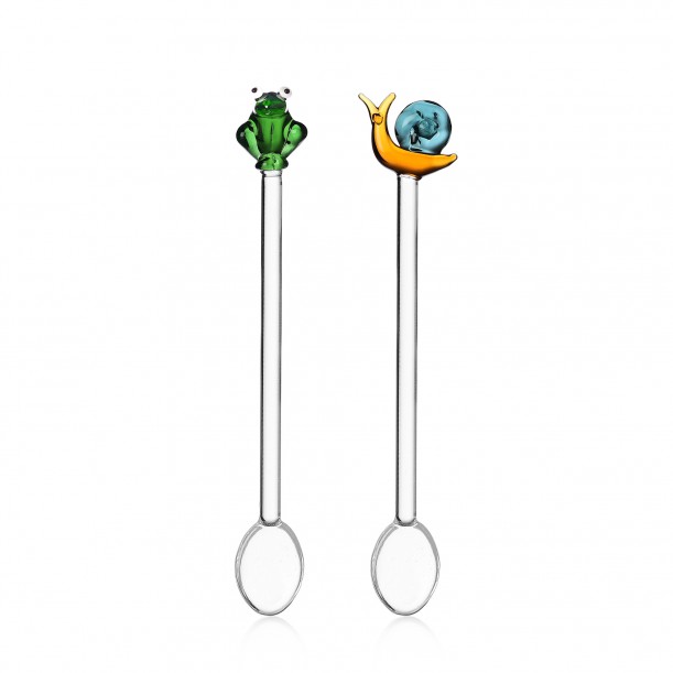 Set of 2 Spoons Frog and Snail