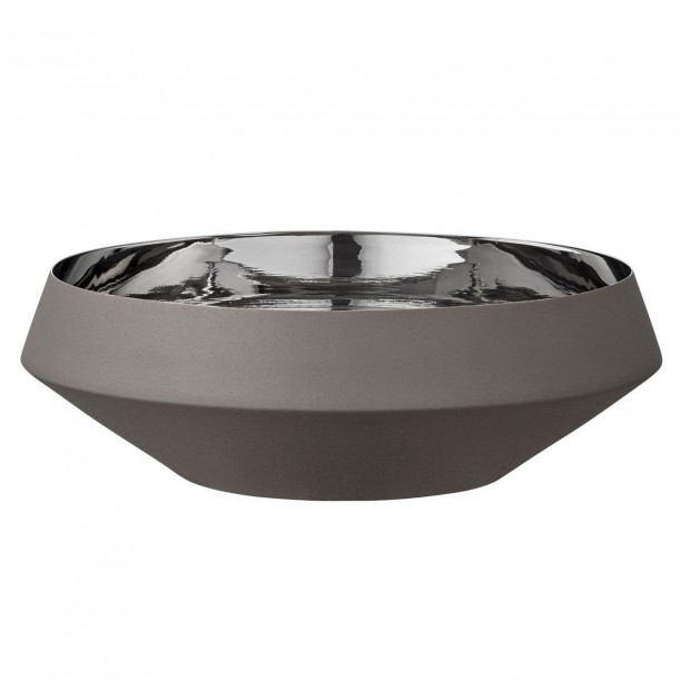 Bol Lucea Small Gris et Inox Brillant Diam 16,5 cm AYTM