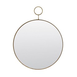 Round Mirror Loop Brass
