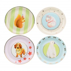 Set 4 Christmas Plates 16cm