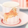 Set of 4 Coffee Cups and Saucer Animal