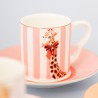 Set of 4 Coffee Cups and Saucer Animal