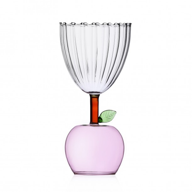 Stemmed Glass Pink Apple